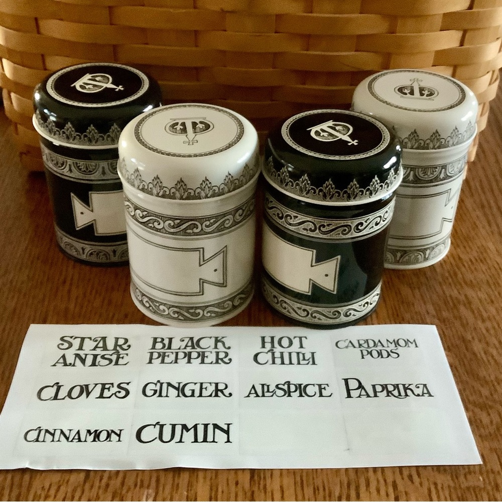 New Emma Bridgewater Black Toast Spice and Herb Tins Cannisters